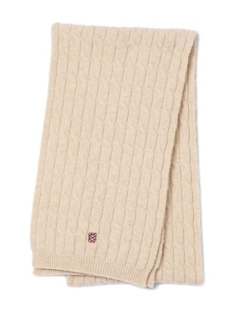SANDRO cable-knit embroidered scarf - Neutrals - zdjęcie produktu nr 1