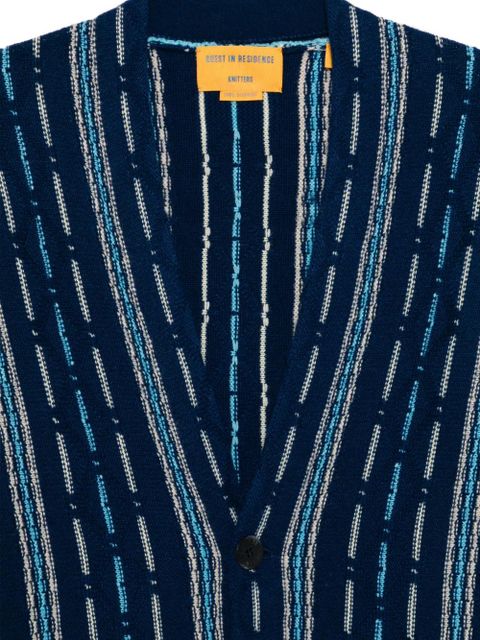 Guest In Residence striped V-neck cardigan - Blue