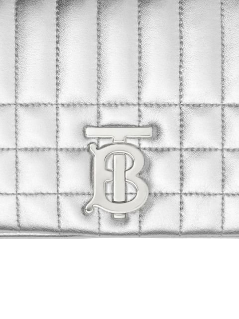 Burberry Small Lola quilted metallic leather bag - Silver