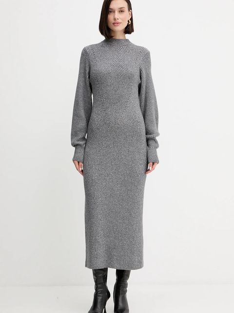 Twinset sukienka z wełną kolor szary maxi prosta 252TT3460 - zdjęcie produktu nr 1