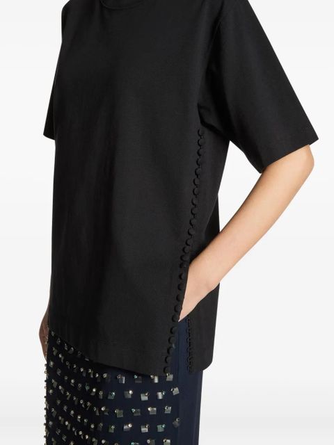 DRIES VAN NOTEN crew-neck button-embellishment T-shirt - Black