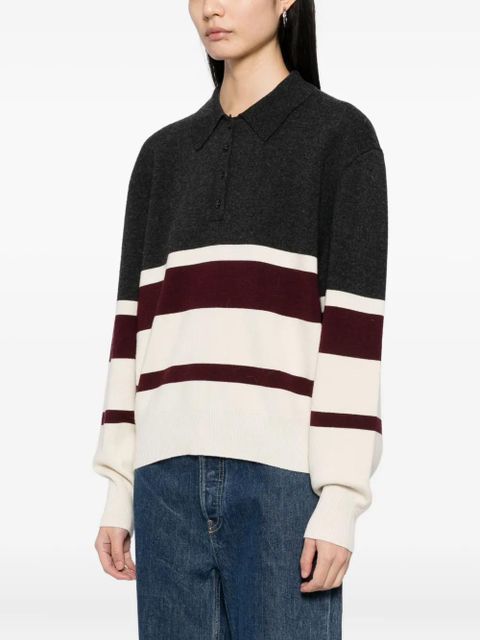 Róhe striped polo top - Grey