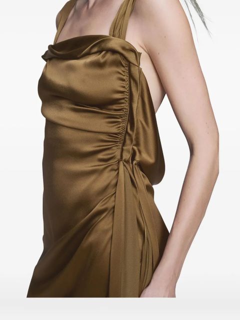 Maison Margiela draped-detail asymmetric gown - Brown
