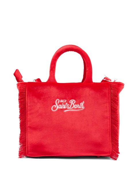 MC2 Saint Barth mini Vanity fringe lettering tote bag - Red
