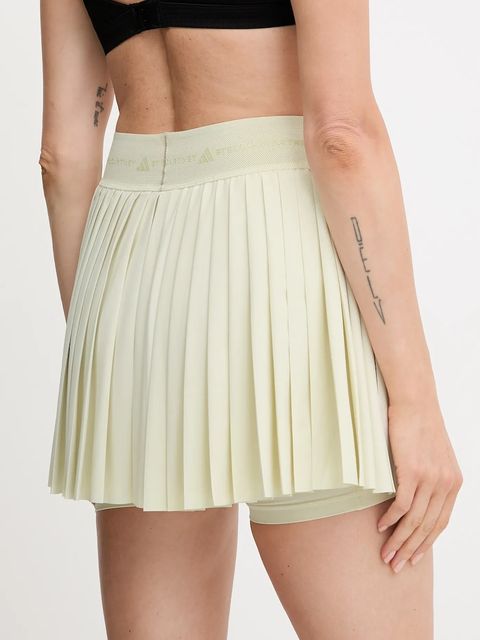 adidas by Stella McCartney spódnica sportowa kolor beżowy mini rozkloszowana JW4573