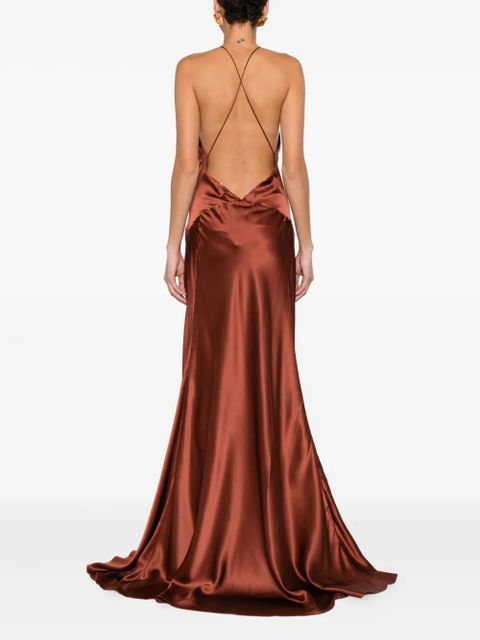 AMIRI satin dress - Brown