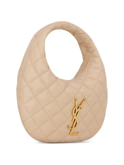 Saint Laurent Icarino quilted logo leather tote bag - Neutrals