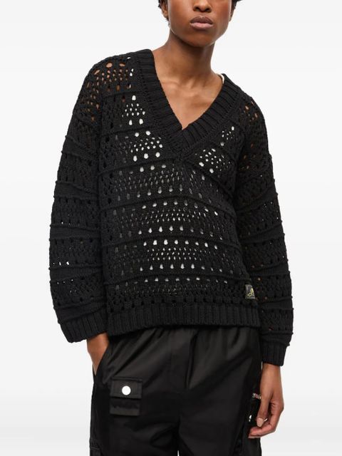 GANNI open-knit sweater - Black