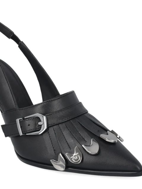 PINKO buckled fringed-detail pumps - Black