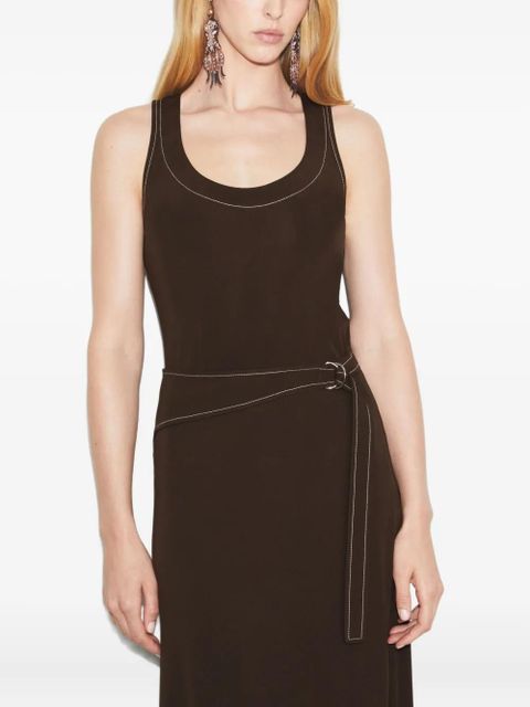 Tory Burch contrast-stitched tank top - Brown