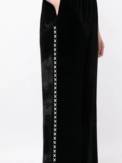 Golden Goose cross-print velvet-finish track pants - Black