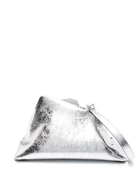 The Attico Day Off metallic leather clutch bag - Silver - zdjęcie produktu nr 1