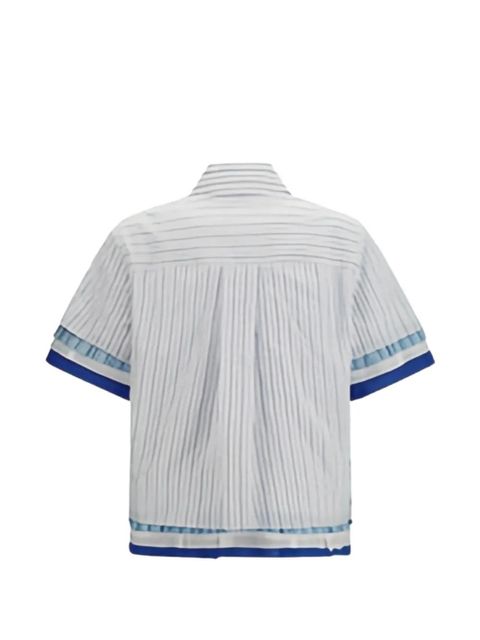 LOEWE striped pleated-trim shirt - White - zdjęcie produktu nr 2