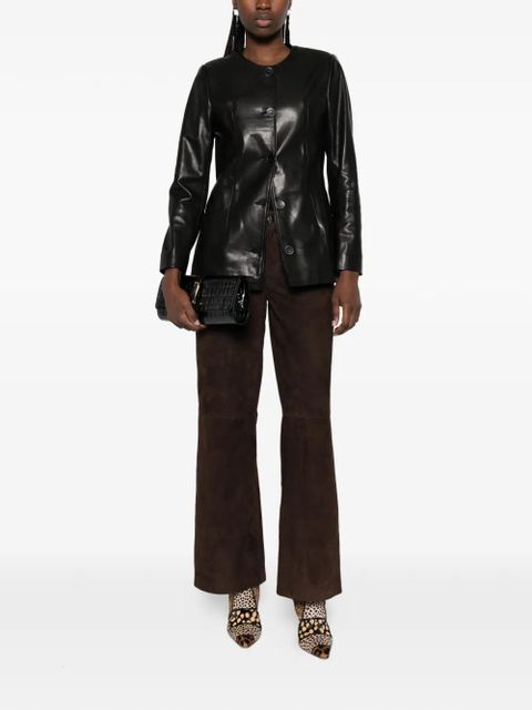 Nour Hammour Milo suede trousers - Brown - zdjęcie produktu nr 2