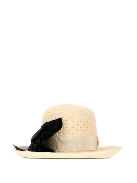 Valentino Garavani perforated-bow hat - Neutrals - zdjęcie produktu nr 1