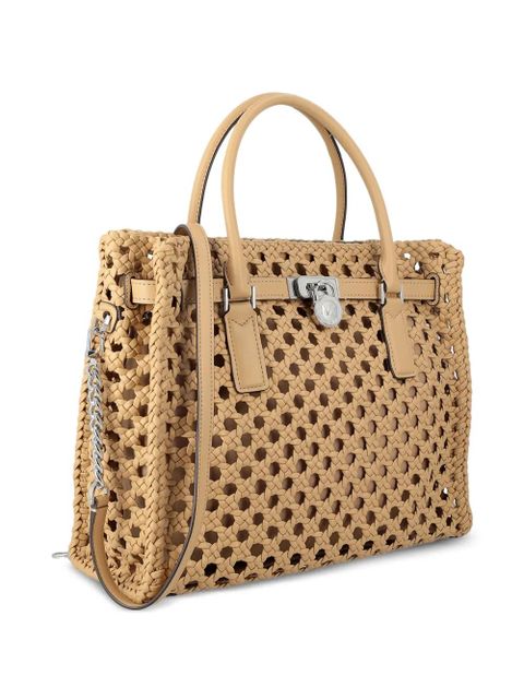 Michael Kors woven padlock tote bag - Neutrals - zdjęcie produktu nr 2