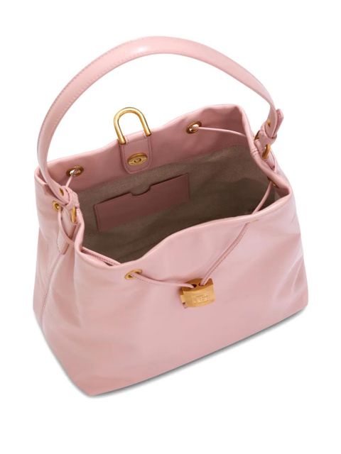 Balmain chain drawstring leather backpack - Pink