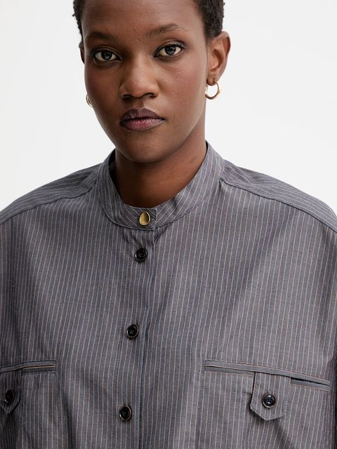 Sessun koszula bawełniana damska kolor szary relaxed 25110034