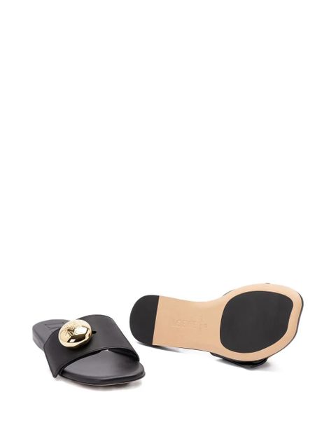 LOEWE logo flat sandals - Black