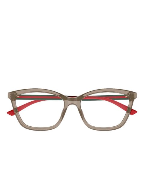Gucci Eyewear stripe cat-eye glasses - Neutrals