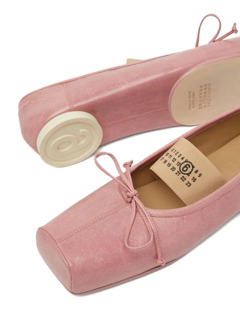 MM6 Maison Margiela square-toe bow ballet flats - Pink