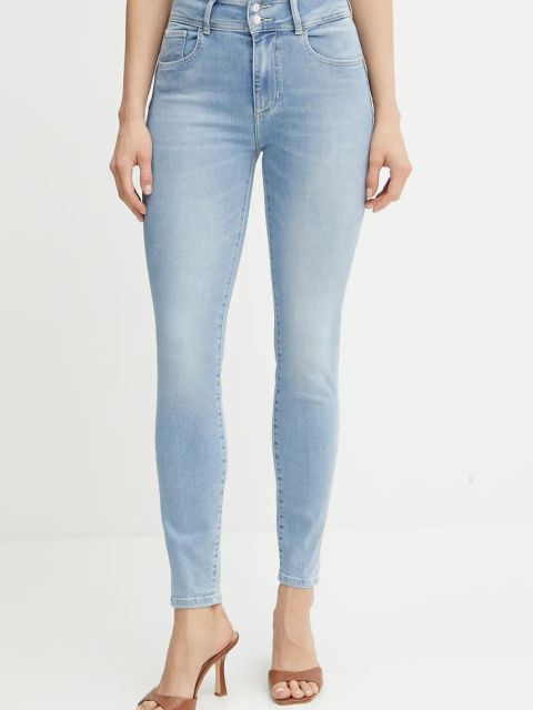 Guess jeansy damskie kolor niebieski W5GA34 D5PY2