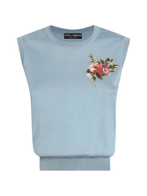 Dolce & Gabbana silk tank top - Blue - zdjęcie produktu nr 1