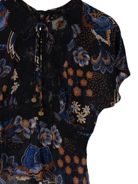 FARM Rio floral-print blouse - Black