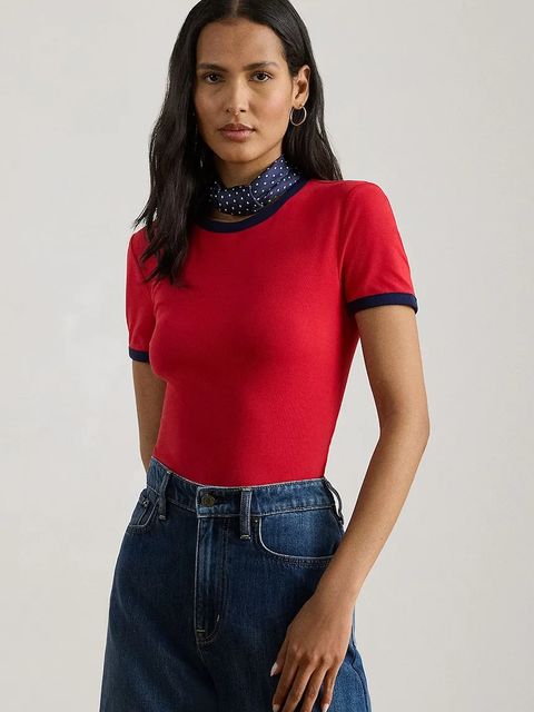 Lauren Ralph Lauren t-shirt basic damski z bawełną - zdjęcie produktu nr 1