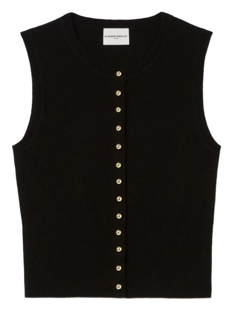 Claudie Pierlot button-up knitted top - Black - zdjęcie produktu nr 1