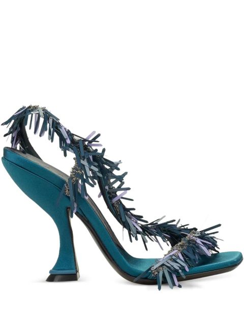 Lanvin 105mm Rita fringe-embellished sandals - Blue - zdjęcie produktu nr 1