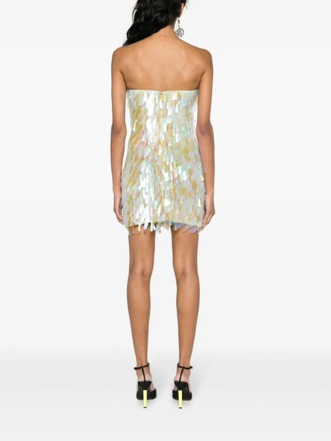 The Attico sequin-embellished minidress - Neutrals