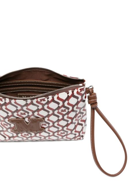 Max Mara patterned clutch bag - White