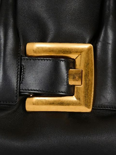 Balmain large Anthem buckle-detailed calfskin tote bag - Black