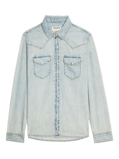 Zadig&Voltaire Saby stud-embellished denim shirt - Blue - zdjęcie produktu nr 1