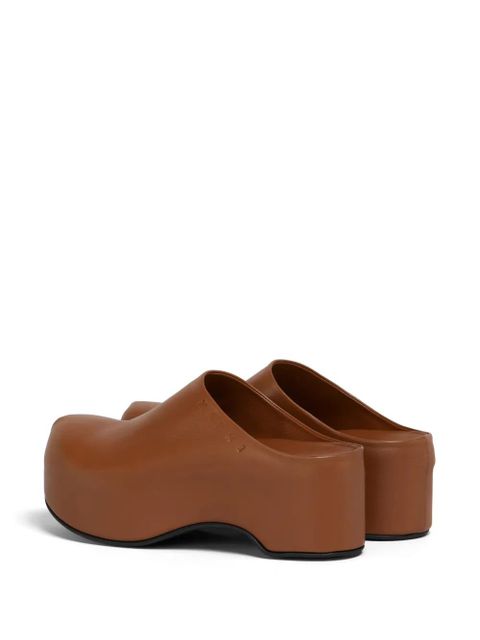 Marni platform clogs - Brown