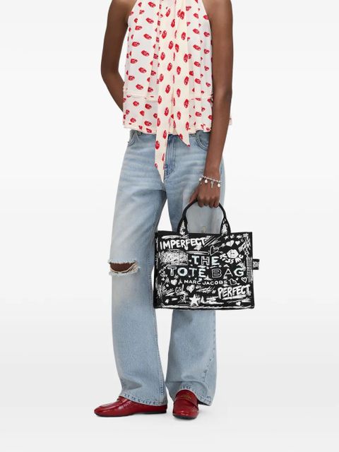Marc Jacobs The Medium Punk Scribble Canvas tote bag - Black