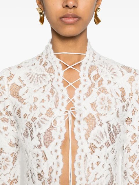 MANURÍ Sally lace midi dress - White