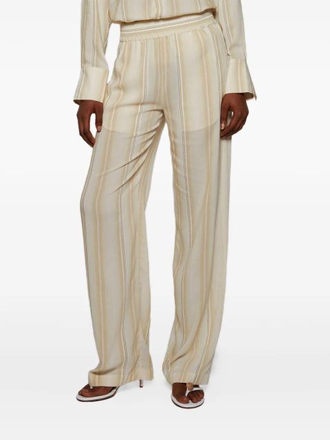 Victoria Beckham striped elastic-waist trousers - Neutrals