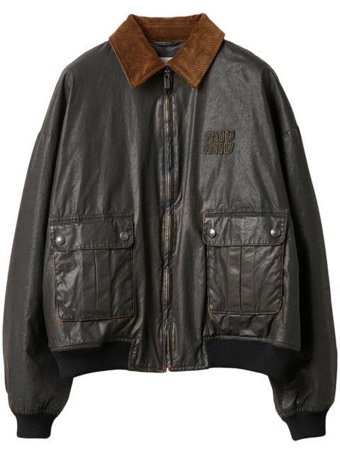 Miu Miu poplin bomber jacket - Black - zdjęcie produktu nr 1