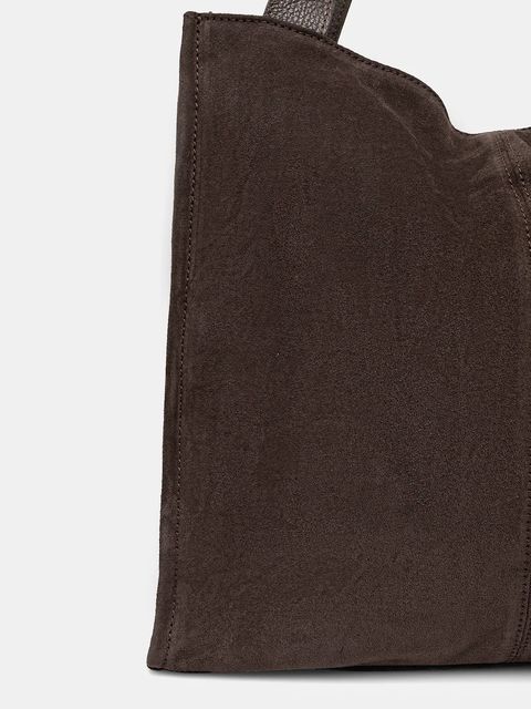 Answear.LAB torebka zamszowa kolor brązowy