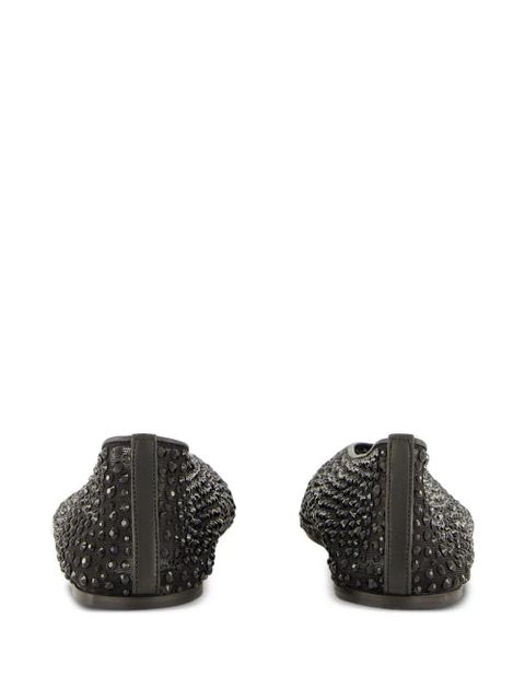 Le Monde Beryl Luna crystal-embellished ballet flats - Black