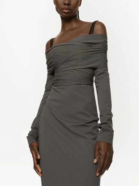 Dolce & Gabbana KIM DOLCE&GABBANA Milano-rib maxi dress - Grey