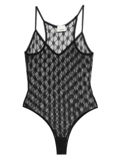 ISABEL MARANT geometric-pattern lace bodysuit - Black - zdjęcie produktu nr 1
