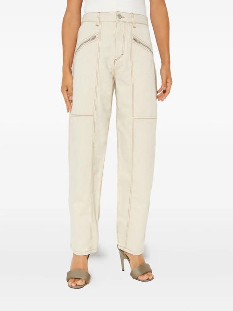 ISABEL MARANT Fanny zip-pocket jeans - Neutrals - zdjęcie produktu nr 2
