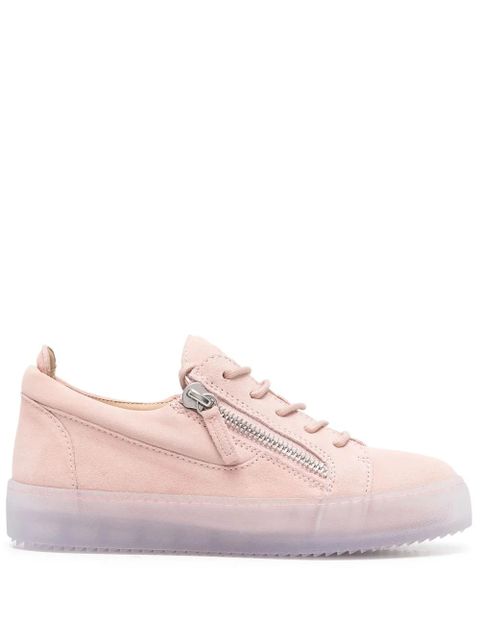 Giuseppe Zanotti zip-detail leather low-top sneakers - Pink - zdjęcie produktu nr 1