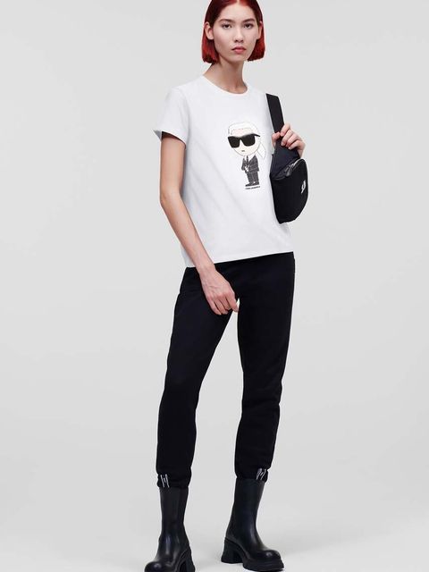 Karl Lagerfeld t-shirt bawełniany kolor biały