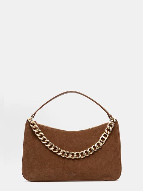 Twinset torebka zamszowa kolor brązowy 252TB7162 - zdjęcie produktu nr 1