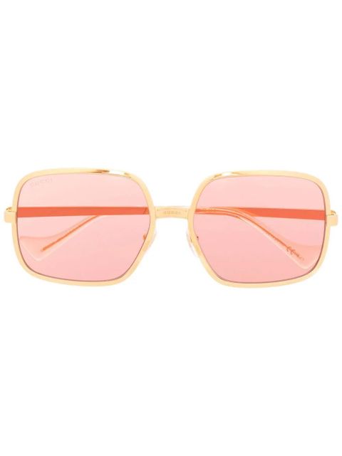 Gucci Eyewear tinted oversize-frame sunglasses - Gold - zdjęcie produktu nr 1