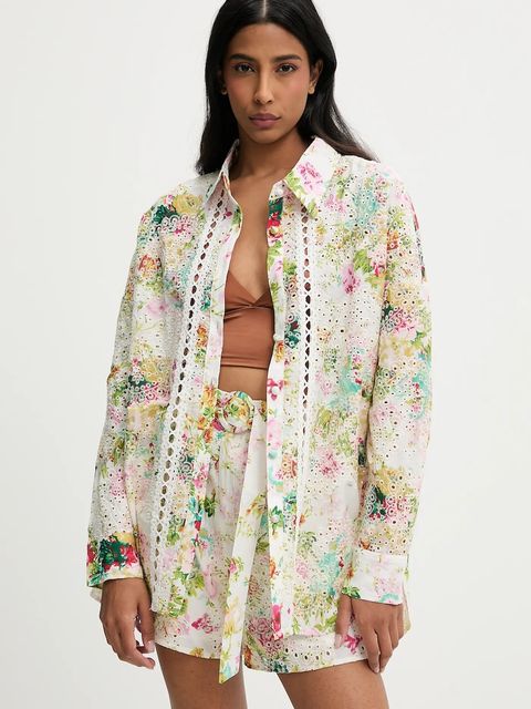 Answear.LAB koszula damska kolor beżowy relaxed z kołnierzykiem klasycznym - zdjęcie produktu nr 1